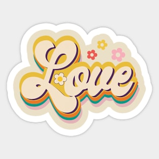 Retro Hippie Love Sticker